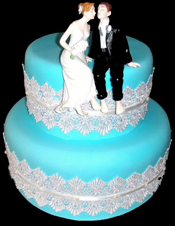 Blue Two Tier Logan Wedding Cake